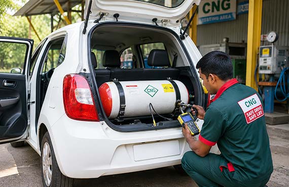 Car CNG Cylinder Testing